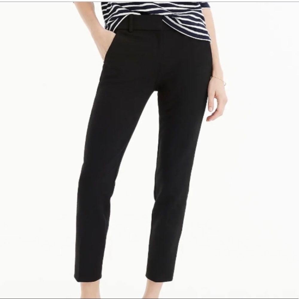 J. Crew Tall Cameron slim crop black pants 4T
